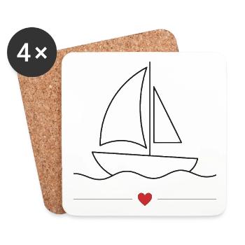 Motorboot-Sportboot - Untersetzer (4er-Set) - Weiß - Vorne