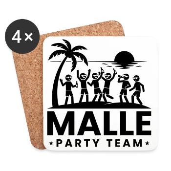 Malle Party Team Urlaub - Untersetzer (4er-Set) - Weiß - Vorne