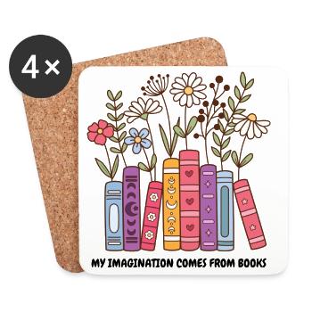 Blumenbuch-Lesezauber - Untersetzer (4er-Set) - Weiß - Vorne