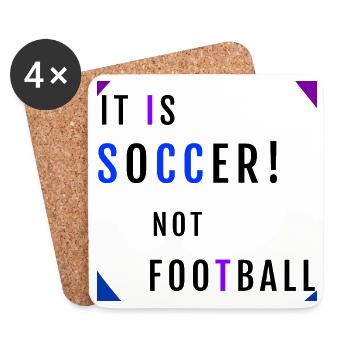 ES IST FUSSBALL, NICHT FUSSBALL – Fußball-Meme - Untersetzer (4er-Set) - Weiß - Vorne