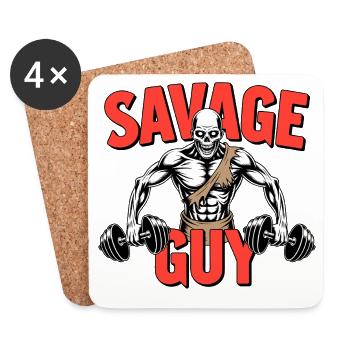 Squelette de gymnase sauvage - Dessous de verre (lot de 4) - blanc - Devant