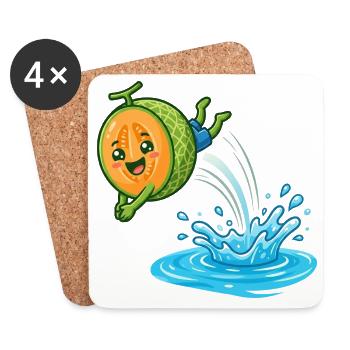 Splashing Watermelon Summer Pool Vibes Ladies - Coasters (set of 4) - white - Front
