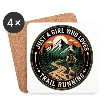 Just a Girl Who Loves Trail Running - Coasters (set of 4) - white - Front