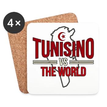 Tunisino Vs The World - Tunisian Pride Streetwear - Coasters (set of 4) - white - Front