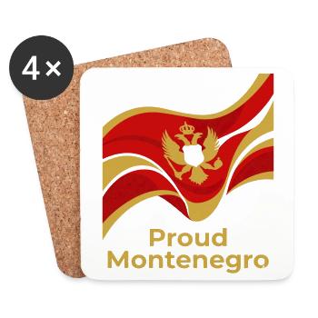 Voyage au Monténégro Balkans Côte adriatique Montagnes - Dessous de verre (lot de 4) - blanc - Devant