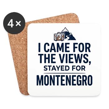 Voyage au Monténégro Balkans Côte adriatique Montagnes - Dessous de verre (lot de 4) - blanc - Devant