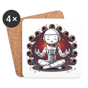 Space Yogi im Astronauten - Untersetzer (4er-Set) - Weiß - Vorne