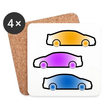 Automobiles - Dessous de verre (lot de 4) - blanc - Devant