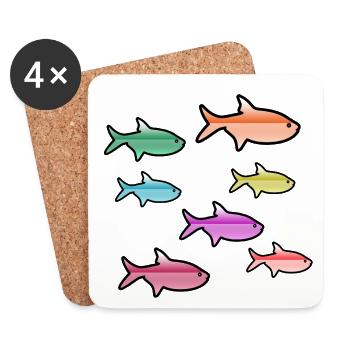 Fische - Untersetzer (4er-Set) - Weiß - Vorne