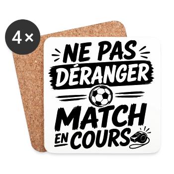 Ne Pas Déranger Match en Cours - Football - Dessous de verre (lot de 4) - blanc - Devant