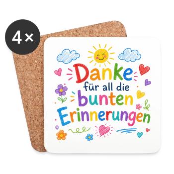 Danke für all die bunten Erinnerungen! - Untersetzer (4er-Set) - Weiß - Vorne
