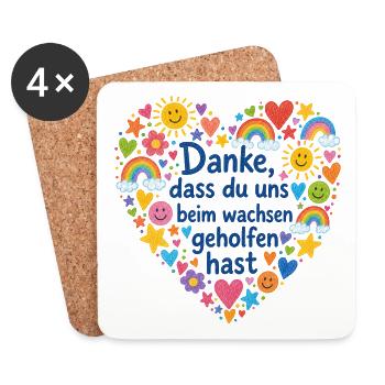 Danke das du uns beim Wachsen geholfen hast! - Untersetzer (4er-Set) - Weiß - Vorne