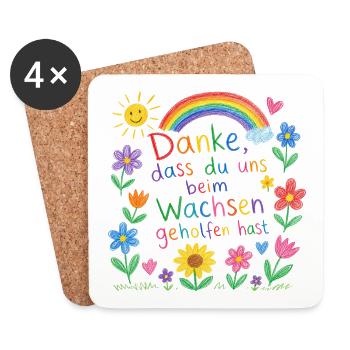 Danke dass du uns beim Wachsen geholfen hast! - Untersetzer (4er-Set) - Weiß - Vorne