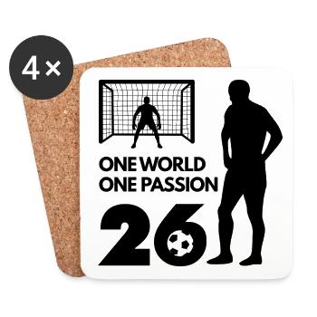 One Love One Passion Fußball Soccer - Coasters (set of 4) - white - Front