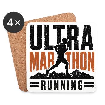 Ultra Marathon Running Distressed - Coasters (set of 4) - white - Front