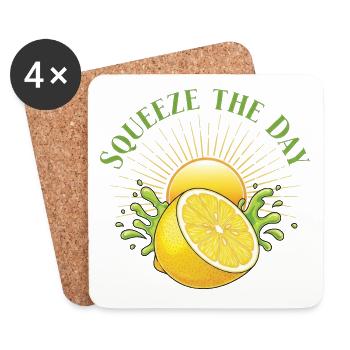 Squeeze the Day Lemon Splash - Coasters (set of 4) - white - Front
