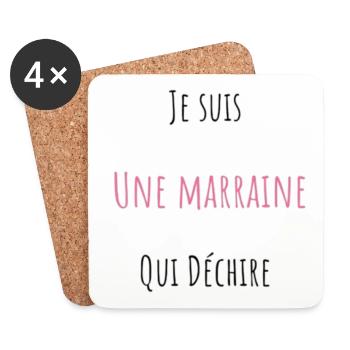Je suis Une Marraine Qui Déchire - Dessous de verre (lot de 4) - blanc - Devant