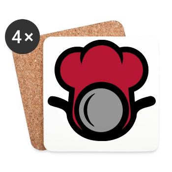 Chef's Hat Restaurant Chef Catering - Coasters (set of 4) - white - Front