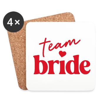 Team Bride! Herz - Untersetzer (4er-Set) - Weiß - Vorne