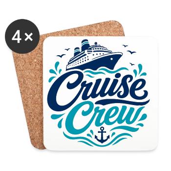 Logo de l’équipage de croisière Nautical - Dessous de verre (lot de 4) - blanc - Devant