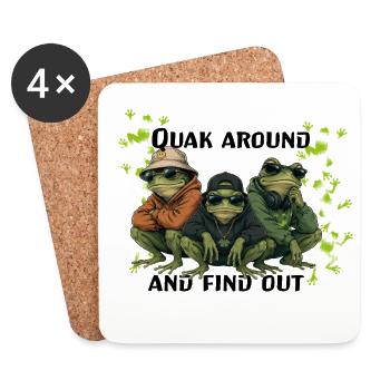 Frog Trio Streetwear - Coasters (set of 4) - white - Front