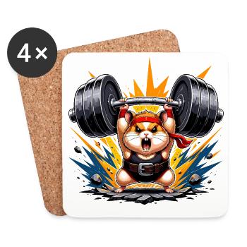 Battle hamster power symbol - Coasters (set of 4) - white - Front