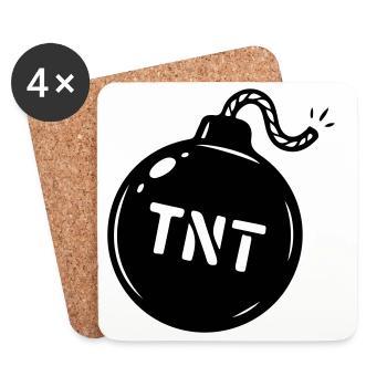 Symbole TNT de la bombe - Dessous de verre (lot de 4) - blanc - Devant