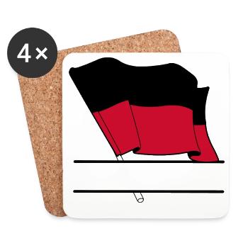 Drapeau personnalisé de Nimègue - Dessous de verre (lot de 4) - blanc - Devant