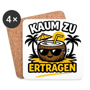 Kokosnuss Strandheld  - Untersetzer (4er-Set) - Weiß - Vorne