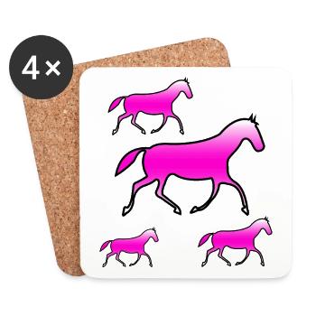 horses - Coasters (set of 4) - white - Front