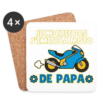 J'imite la Moto de Papa - Dessous de verre (lot de 4) - blanc - Devant