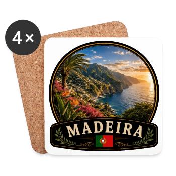 Madeira Funchal Paradies Blumen Atlantik Urlaub - Untersetzer (4er-Set) - Weiß - Vorne