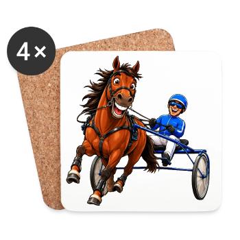Laughing Trotter - Coasters (set of 4) - white - Front