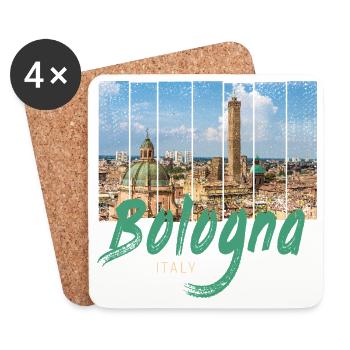 Bologna Emilia-Romagna in Italien Vintage Souvenir - Untersetzer (4er-Set) - Weiß - Vorne