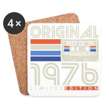 Original 1976 Vintage Retro Geburtstag Geschenk  - Untersetzer (4er-Set) - Weiß - Vorne