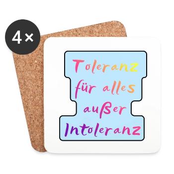 Toleranz für alles außer Intoleranz - Untersetzer (4er-Set) - Weiß - Vorne