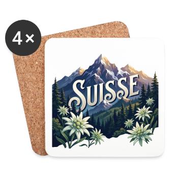 Suisse Suisse Suisse  Cadeau Nature - Dessous de verre (lot de 4) - blanc - Devant