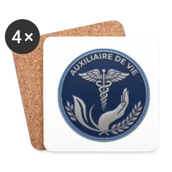 Soin Vie Caducée Main - Dessous de verre (lot de 4) - blanc - Devant
