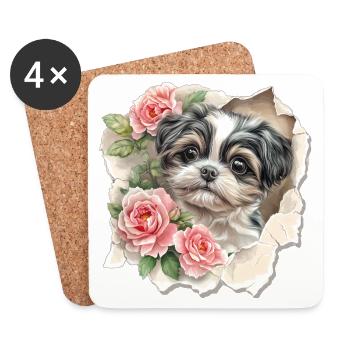 Shih Tzu - Untersetzer (4er-Set) - Weiß - Vorne