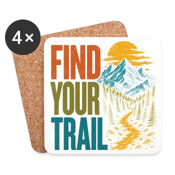 Mountains - Find Your Trail - Coasters (set of 4) - white - Front