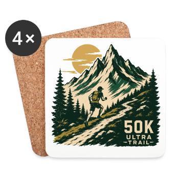 Trail Running - Ultra Trail - Coasters (set of 4) - white - Front