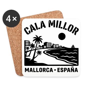 cala millor Mallorca - Untersetzer (4er-Set) - Weiß - Vorne
