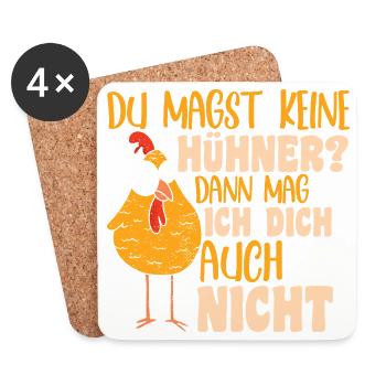 Hühnerflüsterer Huhn Hühnerhalter Hühner - Untersetzer (4er-Set) - Weiß - Vorne