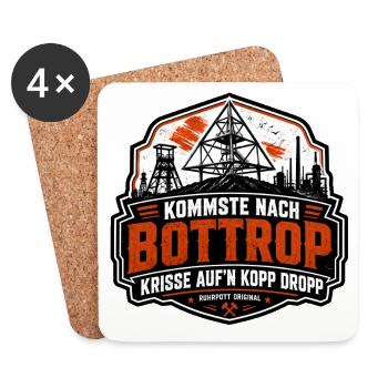 Kommste nach Bottrop, krisse aum Kopp drop - Untersetzer (4er-Set) - Weiß - Vorne