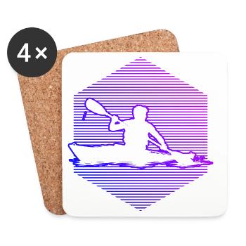 Cadeau de kayak en eaux vives pour un conducteur de rafting en eaux vives - Dessous de verre (lot de 4) - blanc - Devant