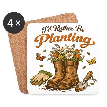 I Prefer Gardening Passion Vintage Garden - Coasters (set of 4) - white - Front