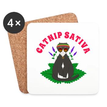 Catnip Sativa - Coasters (set of 4) - white - Front