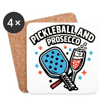 Pickleball Prosecco Fusion - Coasters (set of 4) - white - Front