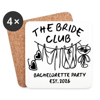 Bachelor Party 2026 Bridal Shirt - Coasters (set of 4) - white - Front