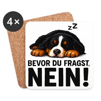 Berner Sennenhund Spruch Hundehalter Hunde Humor - Untersetzer (4er-Set) - Weiß - Vorne